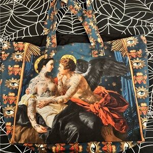 Voglio Bene Artistic Tote Bag with Angelic Design